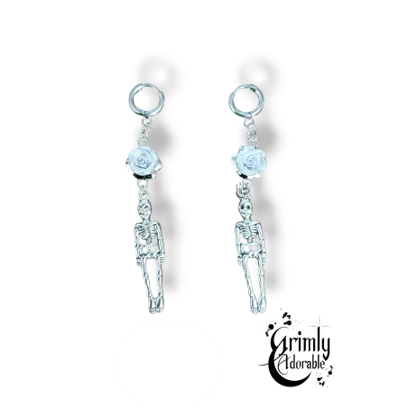 Boucle d'oreilles goth squelette