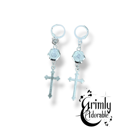 boucles d'oreilles goth croix