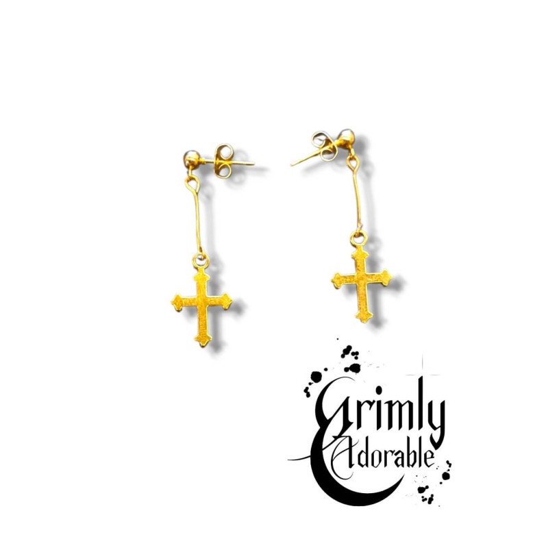 boucles d'oreilles goth croix