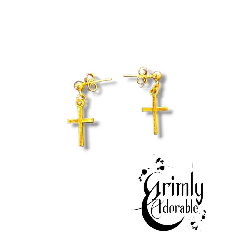 boucles d'oreilles goth croix