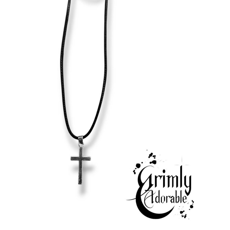 Collier goth croix