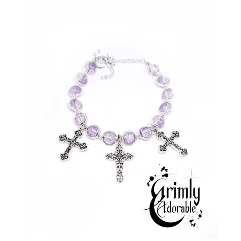 bracelet goth croix