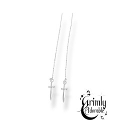 Boucle d'oreilles dague vampire goth pendante